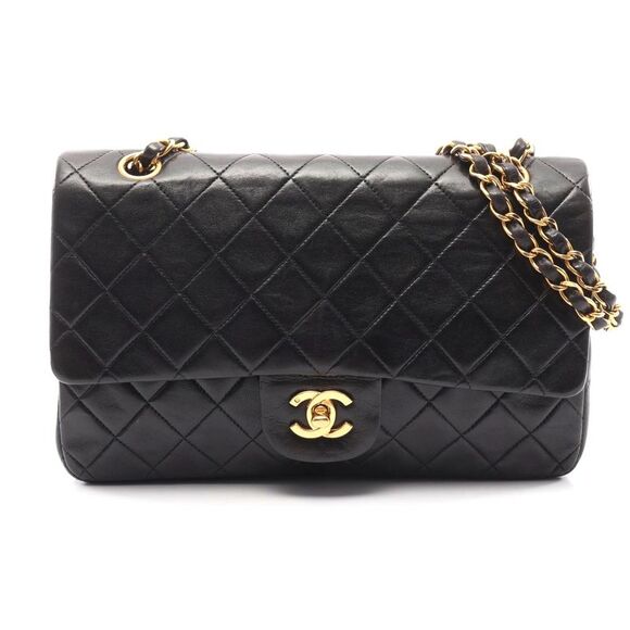 Chanel Lambskin Matelasse W Flap Shoulder Bag